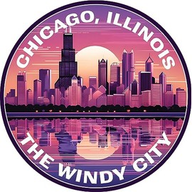 Chicago Illinois B Souvenir Fridge Magnet 2-Inch