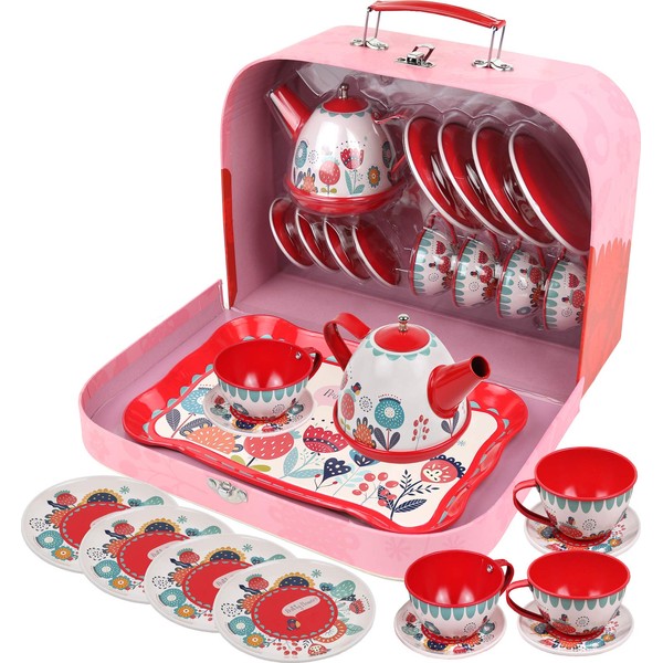 Tea Set for Little Girls, Pretend Play Tea Party Set,