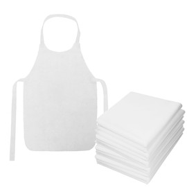 SEABABOO Bibs for Adults, Pack of 20, 62 x 42 cm, Waterproof Adjustable Neck Strap, Apron for Adults, for Older Adults, Painting, Anti-Dirty, White