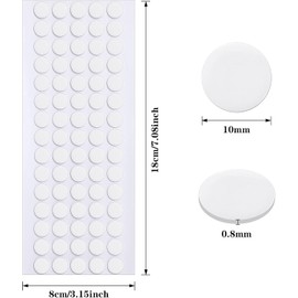 JANYUN 140 Pcs Double Sided Sticky Dots Removable Round Putty Clear Double Sided Tape for Crafts No Trace Sticky Tack Adhesive Tape (10 mm, 140)