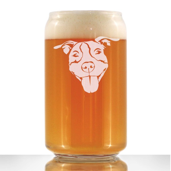 Happy Pitbull - Beer Can Pint Glass - Fun Unique