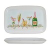 Creative Co-Op Stoneware Platter with Holiday Cocktails and Gold Electroplating,