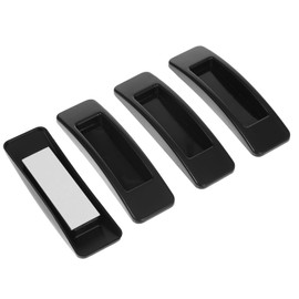 simarro 4PCS Self-Stick Drawer Handle, Push Pull Helper Black Screen Door Handle Multipurpose Helper Rectangle Shape for Drawer Closet Sliding Door Kitchen Cabine Wardrobe (Black)
