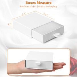 Mirgrmle Jewelry Boxes, 5 Pack 3.5×3.5x1 Inch Small Jewelry Gift Box Bulk, Cardboard Jewelry Gift Necklace Ring Earring Boxes (White)