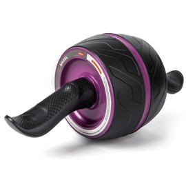 Ab Roller Wheel with Knee Pad Mat,Automatic Rebound Abdominal Wheel Abs Workout Equipment,Home Gym Equipment-Purple