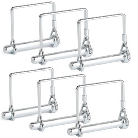 Sicherungsstift,12x 80 MM Rechteck Splinte, 6 Stück Kupplungsstift, Sicherungsbolzen, Rohrklappsplinte mit Rastverschluss, für Bauernhof-Anhänger, Bauernhof, Garten, Silber