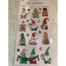 CHRISTMAS GNOMES 3D STICKERS MULTI-SIZE-DES