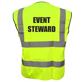 Event Steward Yellow Hi Vis Viz Safety Vest Waistcoat Reflective High Visibility EN471 BS medium
