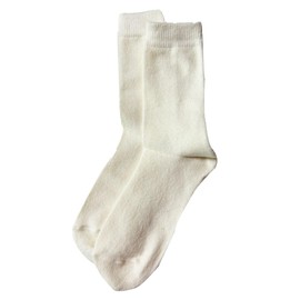 GRISIM Cashmere Wool Blend Crew Soks, Cozy Winter Gift Item (US, Alpha, One Size, Regular, Regular, White)