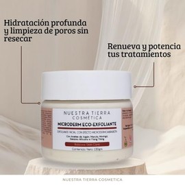 Nuestra Tierra Cosmética Microderm Eco-Exfoliante Facial, con Aceites de Argán, Marula y Moringa, 130 g                                               