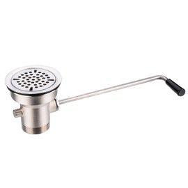 Sepaitek 3-1/2" Commercial Sink Drain with Twist Lever Handle, Waste Drain Valve Without Overflow Inlet for Restaurant 2/3 Compartment Sink, Easy Controll, Block-Free and Leakproof
