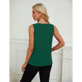 Blooming Jelly Womens Summer Tank Top Sleeveless Business Casual Top Basic Dressy Work Shirt 2025 (M, Dark Green)