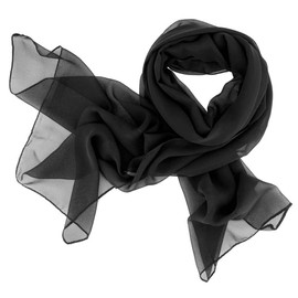 DOLCE ABBRACCIO by RiemTEX Women's Scarf Stole Elegant Scarves and Shawls Verona Chiffon, black