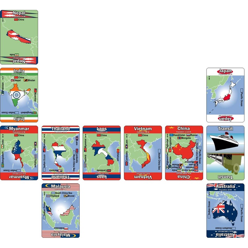 Wild Card Games Mapominoes Asia And Australasia