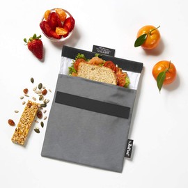 Roll’eat® | Wiederverwendbarer Sandwich-Halter, BPA-freier ökologischer Beutel, schwarzer Snack-Halter – Snack'n'Go Nature