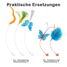 Migipaws Butterfly Cat Toy Replacement x 3 and Tunnel Crystal Ball Replacement x 2