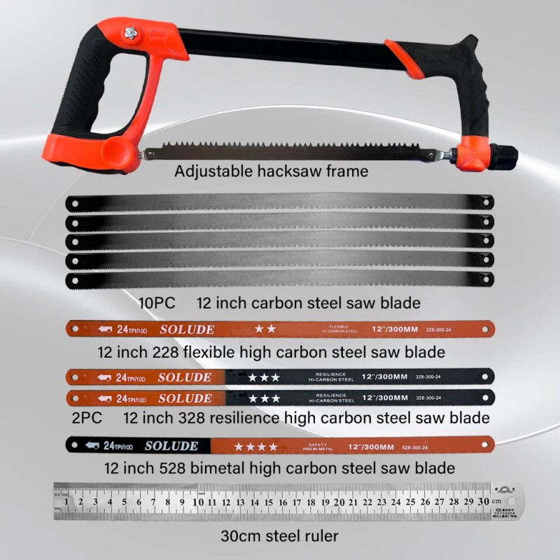 Hacksaw Blade Manufacture Wood Metal Cutting Adjustable Professional Plastic Handle
