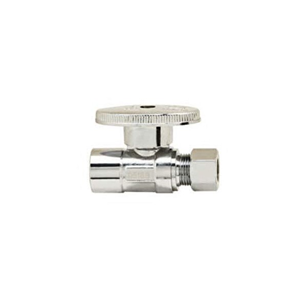 1/2" Nominal Sweat x 3/8" OD Compression 1/4 Turn Straight