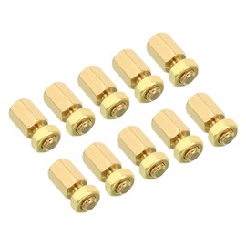PATIKIL 10 mm + 6 mm M5 Spacing Screws, Pack of 40 Brass Hex PCB Spacing Nuts for Nut Boards, Computer Casing, Circuit Boards, Electronics, Gold Tone