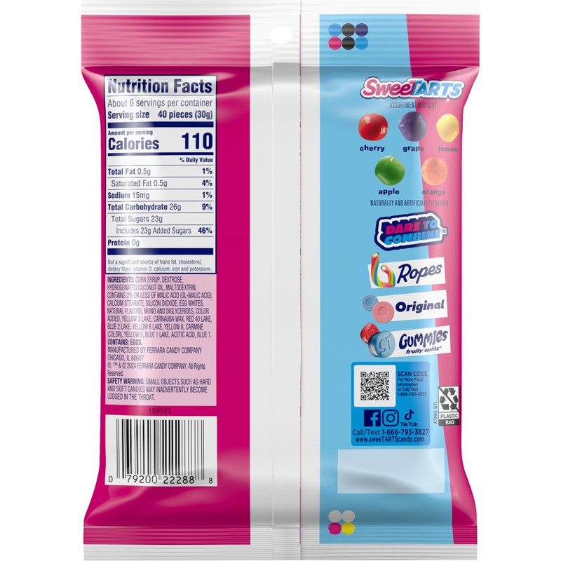 SweeTARTS Mini Chewy, Candy, Mixed Fruit, 6 oz