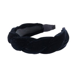 Anna Fashion Headband, Velvet, Twist 1.5" Wide Black