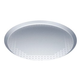 Endoshoji GPZ5405 TKG Anodized Aluminum Pizza Tray, Lightweight, Heat Transfer Aluminum, Thick Slotted Pizza Tray, Color: Silver, Diameter 12.2 inches (310 mm), Height 0.7 inches (18 mm), Bottom