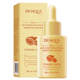 BIOAQUA Turmeric Facial Serum Anti-Oxidation Soothing Acne Skin Hyaluronic Acid Control Oil Moisturizing Face Skin 30ml / 1fl.oz