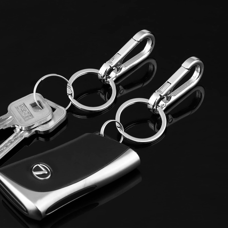 KINMINGZHU 4 Pack Hook Clip with Key Rings, Metal Keyring