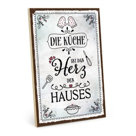 TypeStoff Wooden Sign with Saying - Kitchen - Vintage Look with Quote as Gift and Decoration on Family, Heart and Cooking - HS-00898
