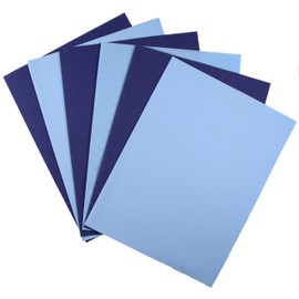 KCS 4/6 piezas de 12 x 18 pulgadas (30 x 45 cm), tela de punto de cruz de algodón con abalorio de 18 quilates (6 piezas, azul claro + azul real)