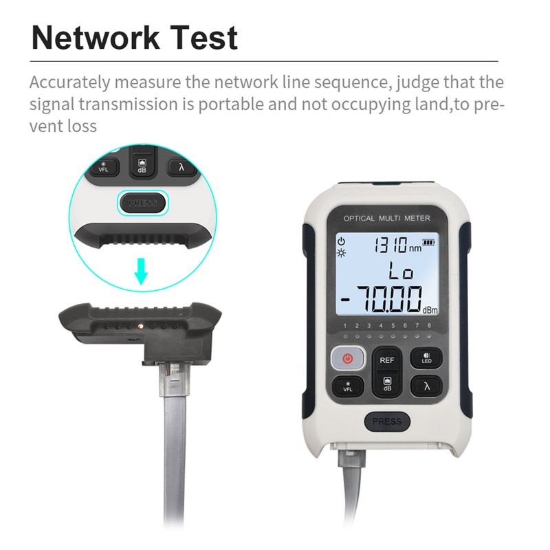 Handheld Optical Multimeter High Accuracy Rechargeable Optical Power Meter Fiber