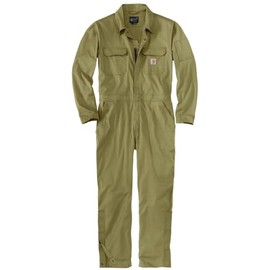 Carhartt mens Rugged Flex Canvas Coveralls, Dark Khaki, X-Large Short US