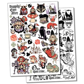 Fiction Fables Fairytales Fantasy Temporary Tattoo Water Resistant Fake Body Art Set Collection - Color (One Sheet)