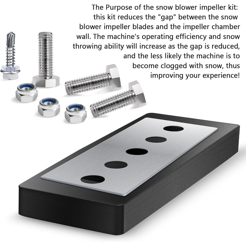 MEEIHUI100% 304Stainless Snow Blower Impeller Modification/Rubber Ki, 3/8inch 3-Blade Universal-Modifies