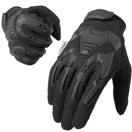 WTACTFUL Full Finger Gloves for Motorbike Motorcycle Riding Cycling Bicycle Hunting Hiking Riding Work Climbing Camping Driving Men's Gloves Black S