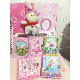 DUDUBUY Unicorn Diary with Lock for Girls Lace Jewels Notebook Gifts for Kids Secret Journal for Girls Age 5 and Up