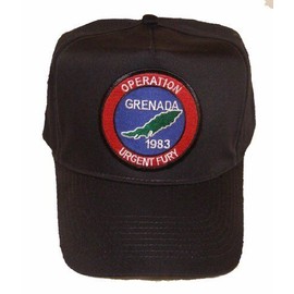 HatnPatch OPERATION URGENT FURY GRENADA 1983 BLACK HAT CAP VETERAN CARIBBEAN