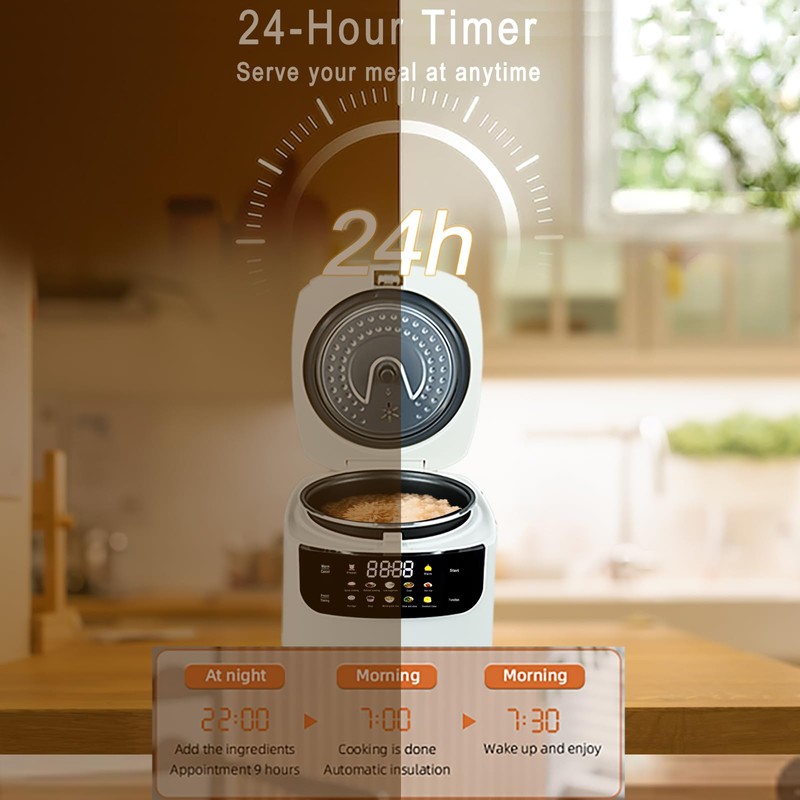 2L Mini Protable Rice Cooker,5 Cups Cooked/3 Cups Uncooked, 400W