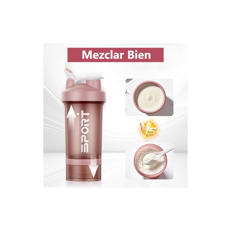 (2 piezas) 650ML Shaker Proteina, Vaso para Proteinavaso ，Blender Bottles