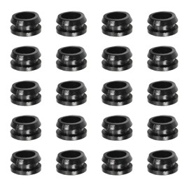 Fielect Rubber Grommet 50Pcs 8mm Inner Dia Oil Resistant Armature Rubber Grommets for Wiring Cable Black