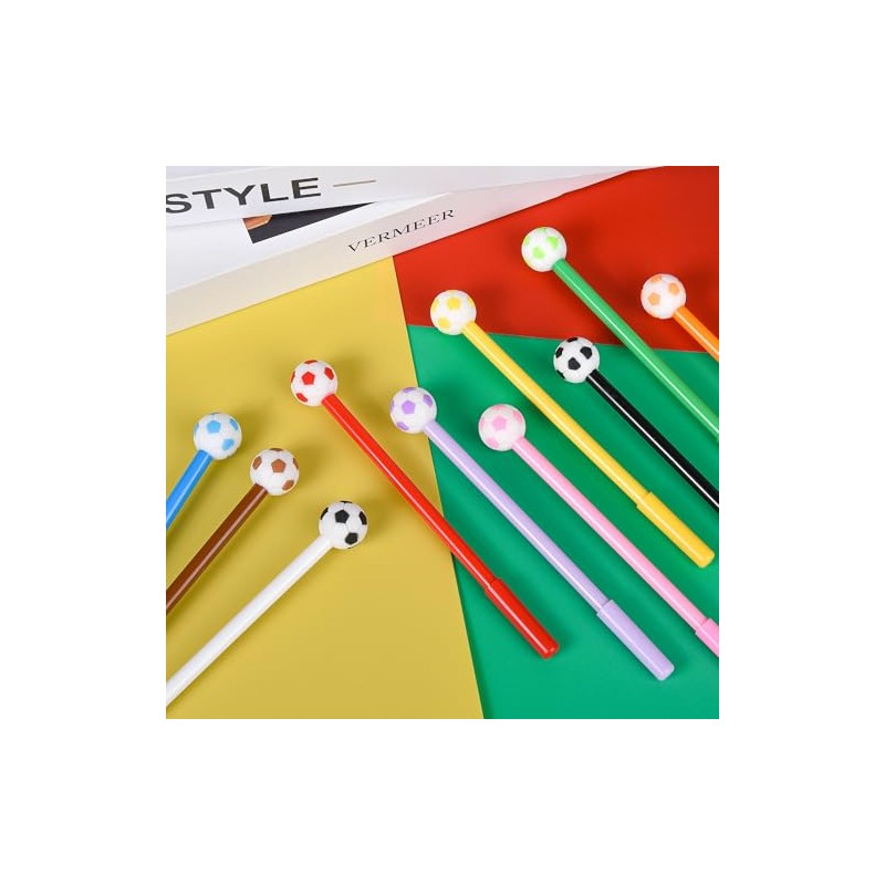25 Pcs Kawaii Soccer Pens - Fun Gel Black Ink