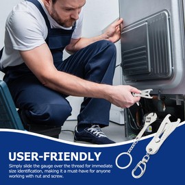 Pilarmuture Portable Precise Thread Size Checker Keychain,Precise Bolt Size Finder Keychain,Bolt Size and Thread Identifier Gauges,Verification Tool for Fast and Precise Measurement