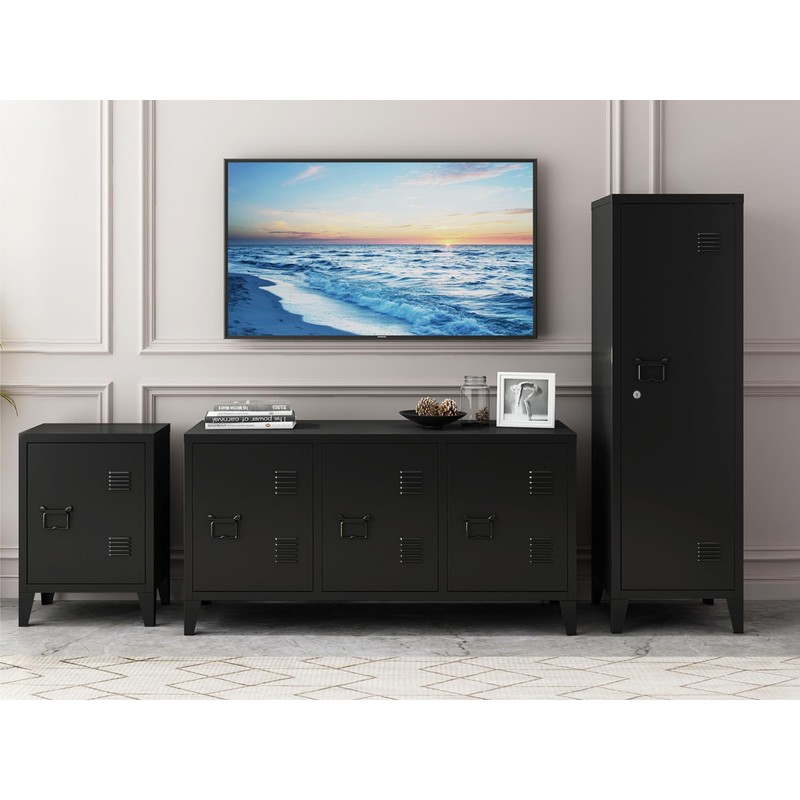 MIOCASA Metal Nightstand Modern End Side Table Steel Bedside Storage