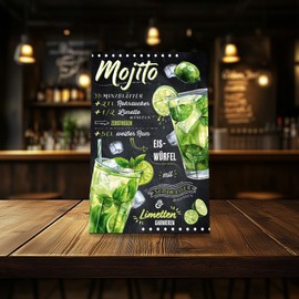 Cocktail Recipes 20 x 30 cm Aluminium Sign Decorative Metal Sign Decoration for Bar Counter Pub Kitchen Cafe Birthday Gift Recipe RV003 (12 Mojito)