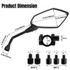CICMOD Motorcycle Side Rearview Mirrors for Scooter ATV Cruiser Moped,