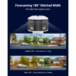ANNKE FCD600 Dual-Lens Outdoor Security Camera with 180° FoV, 6MP Panoramic PoE IP Camera, Smart Human/Vehicle Detection, Color Night Vision, Two Way Audio, Supports MicroSD Card Up to 256GB