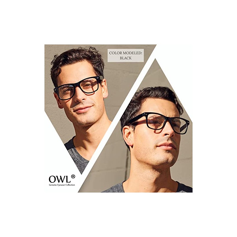 OWL Nerd Retro 80's Unisex Vintage Glasses Green Frame Clear