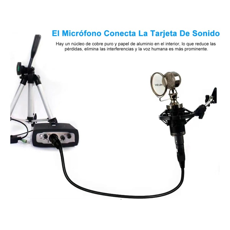 Fopnew Cable Xlr Balanceado 10metros Reforzado Micrófo