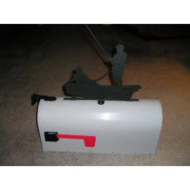 HTW Fishing Mailbox Topper - Raw steel