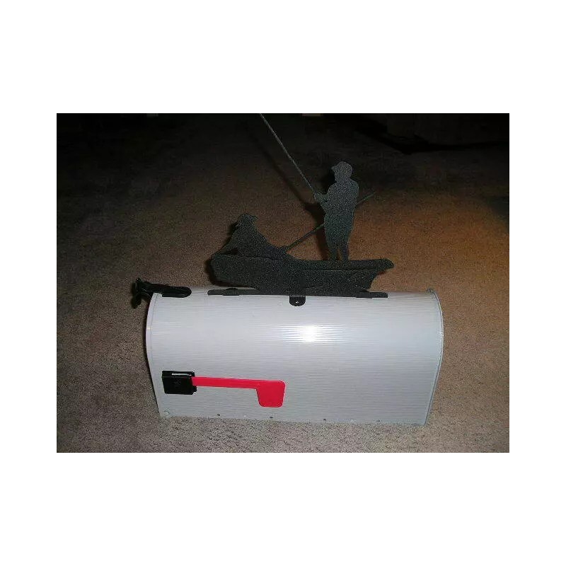 HTW Fishing Mailbox Topper - Raw steel